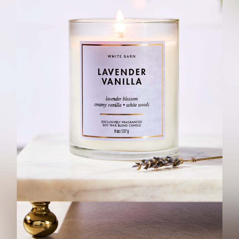 Bath and body works Lavender Vanilla single wick candle 8oz NWT